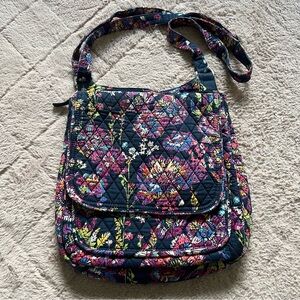 Vera Bradley Midnight‎ Wildflower Adjustable Quilted Crossbody Bag